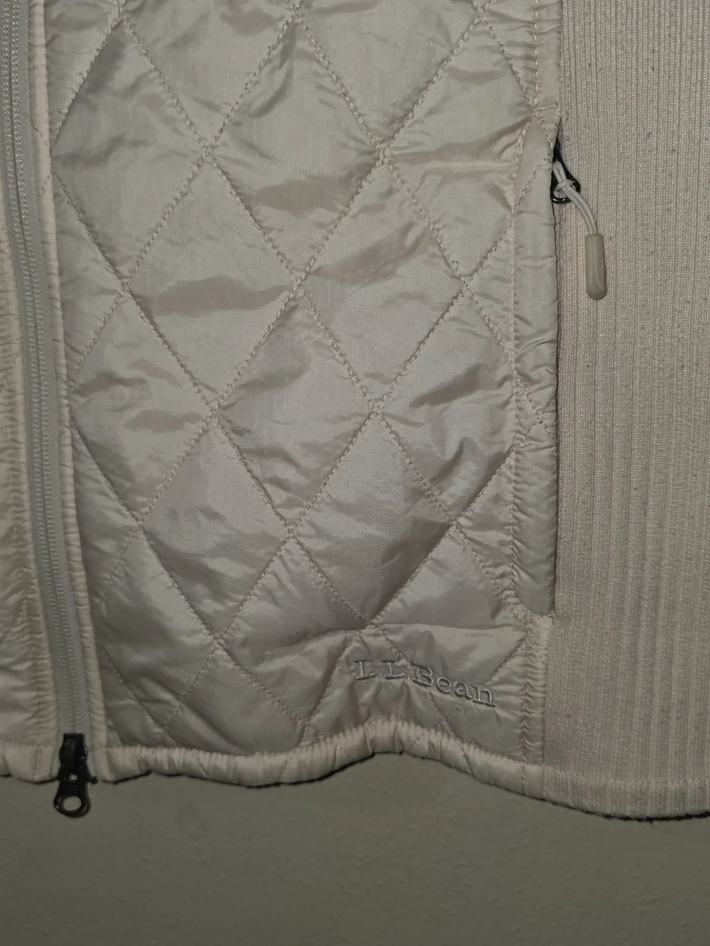 L.L. Bean Women's Quilted Sleeveless Vest in Cream - Picture 2 of 11